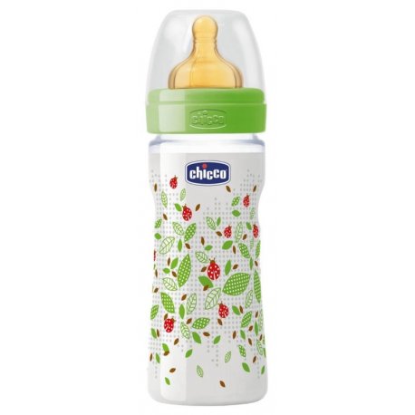 Biberão Well-Being Fluxo Médio 250 ml verde latex