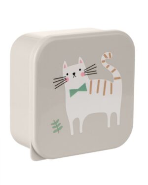 Lancheiras 4 unidades Kitty Cat Grey Kikkaboo - Image 3