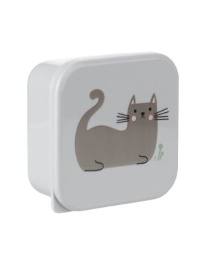 Lancheiras 4 unidades Kitty Cat Grey Kikkaboo - Image 5