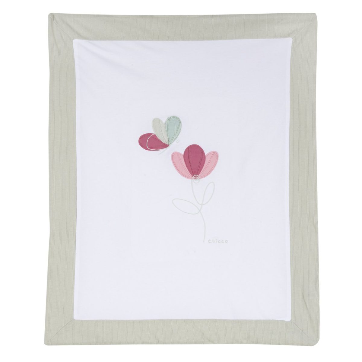 Manta com flor e borboleta