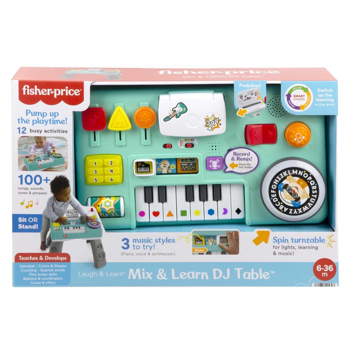 Mesa de mistura DJ musical com atividades, luzes e sons Fisher Price - Image 2