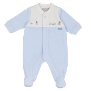Babygrow Azul com Ursinhos e Comboio Chicco