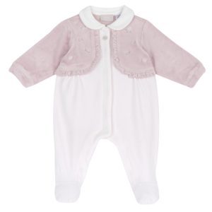 Babygrow Rosa com Flores Chicco