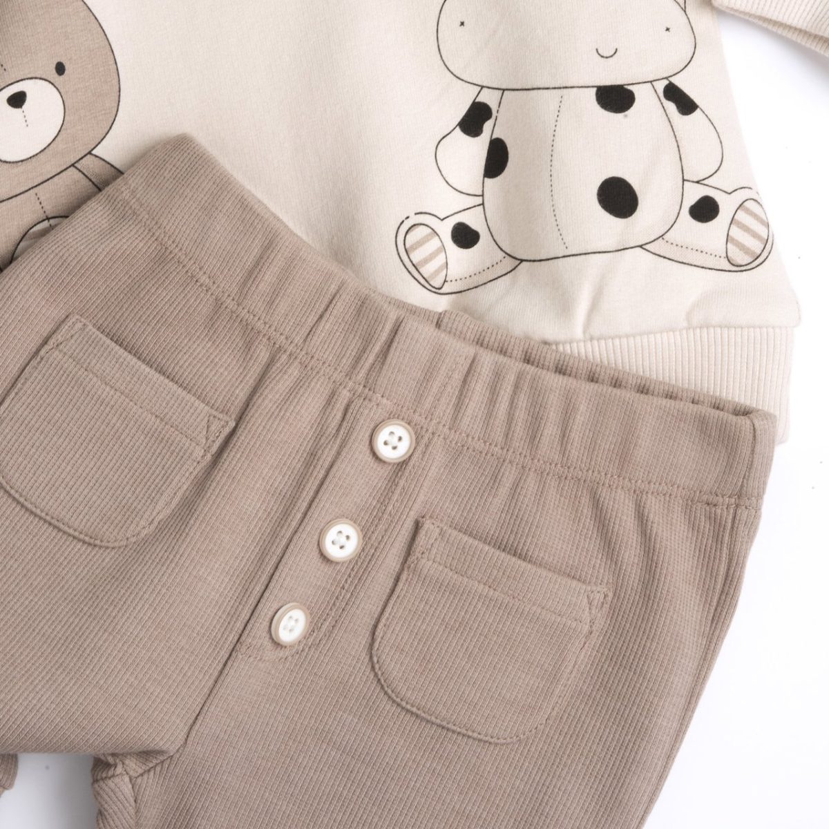 Conjunto de Camisola com Ursinho e Vaquinha e Calças Castanhas Chicco - Image 3